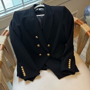 Veronica Beard black Miller Blazer with Gold Buttons. Size 14.
